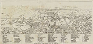 Queens House Fine Art Print Collection: Index Plan of the General View of Edinburgh (engraving)