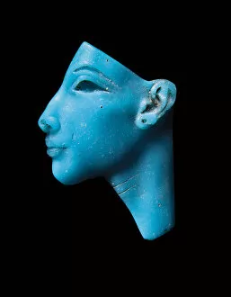 Egyptian artifacts Collection: Inlay of Akhenaten or Nefertiti, New Kingdom, Armana period, c. 1353-1336 B. C. (glass)