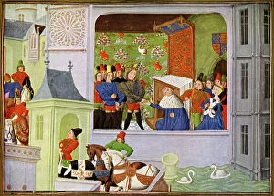 Gloucester Jigsaw Puzzle Collection: The Interview of Richard II and the Duke of Gloucester in Pleshy Castle, c.1337 (illumination)
