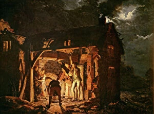 Glowing Collection: The Iron Forge Viewed from Without, c. 1770s (oil on canvas)