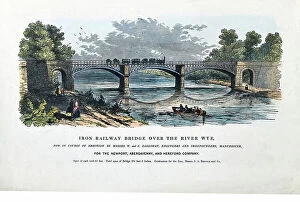 Newport Collection: Iron Railway Bridge over the River Wye, now in course of erection by Messrs. W. and J