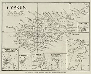 Cyprus Premium Framed Print Collection: The Island of Cyprus, the Chief Towns, and the Neighbouring Coasts (engraving)