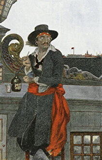 Galley Collection: Kidd on the Deck of the Adventure Galley, early 20th century (book illustration)