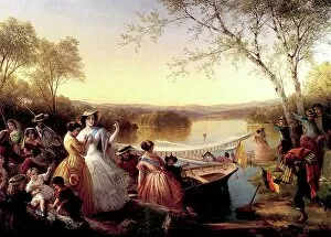 Related Images Canvas Print Collection: Before a Ladies Boat Race, Lake Mahopac, 1864-65 (oil on canvas)