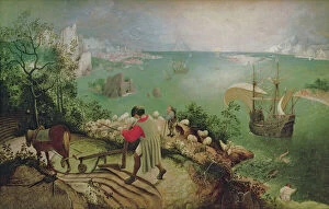 Landscape painting during the renaissance period Collection: Landscape with the Fall of Icarus, c. 1555 (oil on canvas)