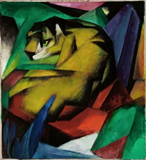 Franz Marc Pillow Collection: 'Le tigre'(The tiger) Peinture de Franz Marc (1880-1916