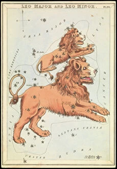 Constellations Collection: Leo Major and Leo Minor, c.1825 (card, paper, tissue )