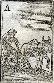 Vehicule Agricole Collection: Letter A Farmer. Engraving in ' Instructive abecedaire des arts et metiers'
