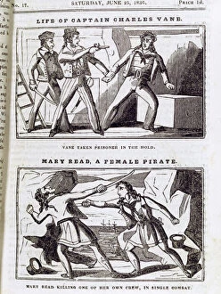 Felons Collection: The Life of Captain Charlie Vane/Mary Read, A Female Pirate, 19th century (print)
