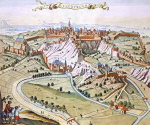 Luxembourg Photographic Print Collection: Luxembourg, the capital of the Duchy, 1649 (hand-coloured engraving)