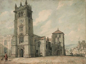 Watercolor art Collection: Macclesfield Church, 1767-1816 (Watercolour)