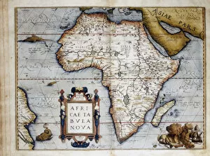 Abraham Ortelius Premium Framed Print Collection: Map of Africa, Plate taken from 'Theatrum Orbis Terrarum'