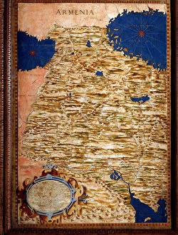 Maps Poster Print Collection: Map of Armenia, c. 1567. (mural painting)