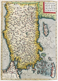 Cyprus Fine Art Print Collection: Map of Asia Minor (Istanbul and Turkey with the islands of Rhodes and Cyprus)