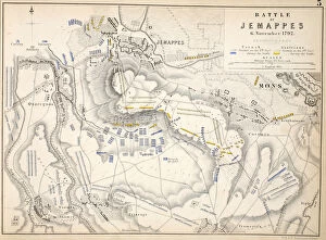 Scotland Pillow Collection: Map of the Battle of Jemappes, published by William Blackwood and Sons
