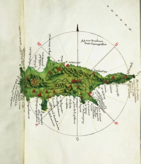 Cyprus Canvas Print Collection: Map of Cyprus, c.1485 (vellum)