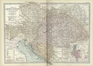 Hungary Poster Print Collection: Map of the Empire of Austria-Hungary, c.1900 (engraving)
