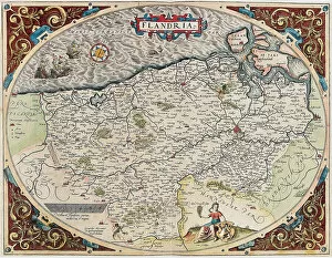 Abraham Ortelius Canvas Print Collection: Map of Flanders, 1570 (engraving)