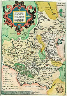 Italy Photographic Print Collection: Map of Franconia in Germany, 1570 (engraving)