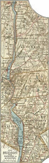 Related Images Framed Print Collection: Map of the Hudson River, New York, c.1900 (engraving)