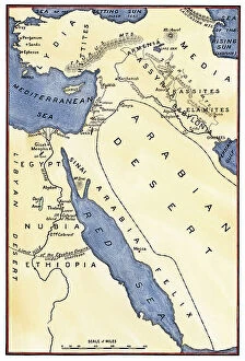 Armenia Photographic Print Collection: Map of the Middle East (Middle East) in antiquity, birth of civilization