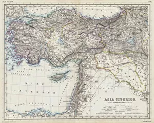 Cyprus Poster Print Collection: Map of the Near East in ancient times (coloured engraving)