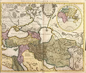 Maps Collection: Map of neighboring countries of the Caspian Sea (Russia, Armenia, Persia, Kazakhstan