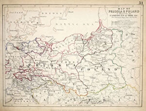 Poland Photographic Print Collection: Map of Prussia and Poland, published by William Blackwood and Sons, Edinburgh & London