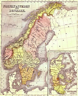 Denmark Mouse Mat Collection: Map of Scandinavia 1862