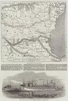 Bulgaria Photo Mug Collection: Map of the Scene of War on the Danube (engraving)