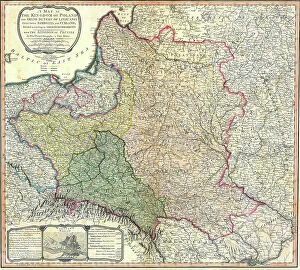 Poland Metal Print Collection: Map showing the partition of the Kingdom of Poland and the Grand Duchy of Lithuania, 1799