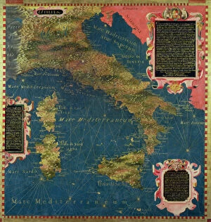 Croatia Pillow Collection: Map of Sixteenth Century Italy, from the Sala delle Carte Geografiche