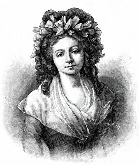 Historical French Revolution paintings Collection: Marchioness of Lage de Volude (1764-1842) French woman of letters, engraving
