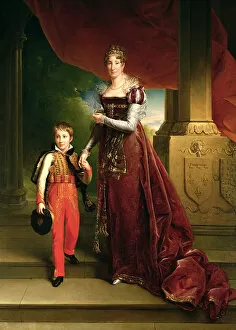 Duc De Collection: Marie Amelie de Bourbon (1782-1866) Duchess of Orleans and her Son, Prince Ferdinand