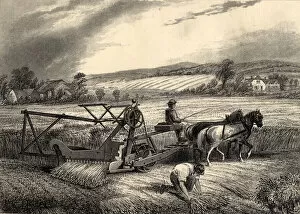 Combine Harvester Collection: McCormicks Reaping Machine (engraving)