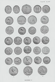 Money Collection: Medallic Illustrations of British History: George II (b/w photo)