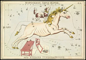 Greenwich Fine Art Print Collection: Monoceros, Canis Minor and Atelier Typographique, c.1825 (card, paper, tissue )