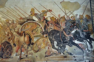 Persia (Ancient Iran) Collection: Detail of a mosaic of Pompei: Battle of Issos between Alexander and Darius (4th century BC)