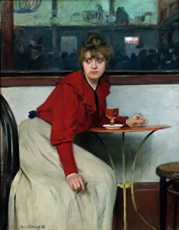 Spanish Spanish Collection: At the Moulin de la Galette or La Madeleine. Painting by Ramon Casas i Carbo (1866-1932)