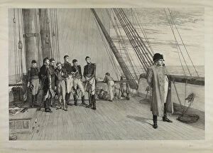 Exile Collection: Napoleon on board Bellerophon, 1885 (etching)