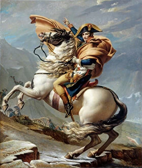 Portraits Photographic Print Collection: Napoleon Crossing the Alps, 1803 (oil on canvas)
