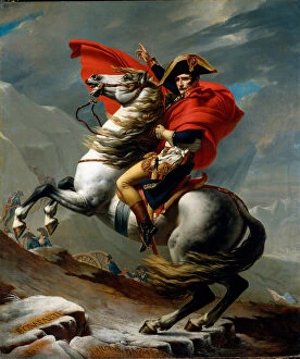 Fine art Framed Print Collection: Napoleon Crossing the Alps, May 1800, 1802-03 (oil on canvas)