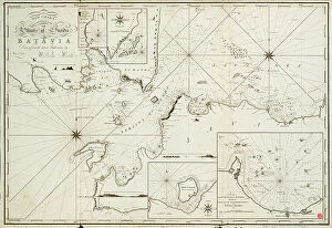 National Maritime Museum Premium Framed Print Collection: Navigation through the Straits of Sunda to Batavia, 1803 (engraving)