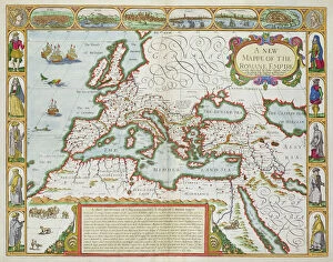 Genoa Pillow Collection: A New Map of the Roman Empire, from A Prospect of the Most Famous Parts of the World, pub