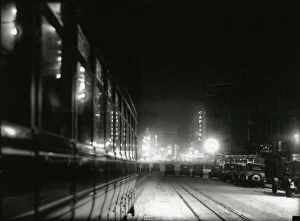New York Collection: Night View near Times Square, c. 1919-20 (b / w photo)