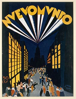 Embrace the Elegance: Art Deco Poster Art Collection Premium Framed Print Collection: Nuovo Mondo, poster advertising a Radio City style venue in Paris, c. 1928 (colour litho)