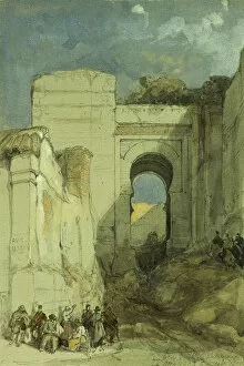 Heightening Collection: An Old Moorish Gateway, Granada, 1883 (pencil and watercolour with white heightening)