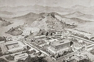 Related Images Canvas Print Collection: Olympia, Greece, At The Time Of The Ancient Olympic Games, 1880 (engraving)