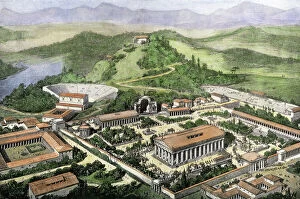 Greece Metal Print Collection: Olympia, site of the Antiquite Olympic Games, 19th century (engraving)