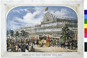 Palaces Premium Framed Print Collection: Opening of the Great Exhibition, May 1, 1851 (hand coloured aquatint on paper)